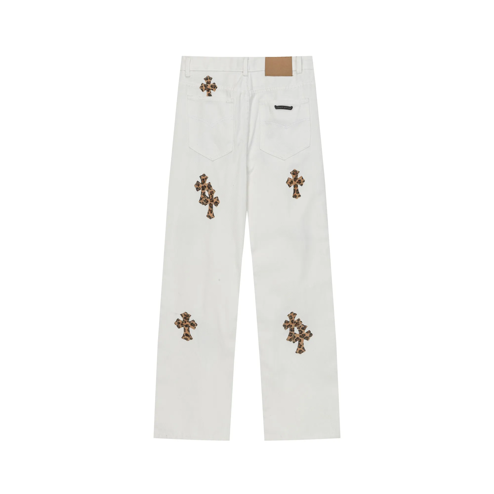 P280 -Chrome Hearts/Chrome Hearts 25ss classic white cow series colored leather cross washed color cloth unisex denim trousers -Vibe style straight stacked god-level version -carbon fine bias denim color cloth -old vintage complete set of hardware - Chrome Hearts white cow series The high version uses high-ounce custom fabrics, fermentation washing and soft color fixation, soft and thick to wear, the details are all hand-polished and manufactured with craftsmanship, all-over jacquard fabrics, unique design style After multiple processes to create a full retro feel, a niche and unique non-contrast shirt, custom-made distressed spray-painted buttons, every detail is crafted with craftsmanship. Color: Picture color Code number: 28-36